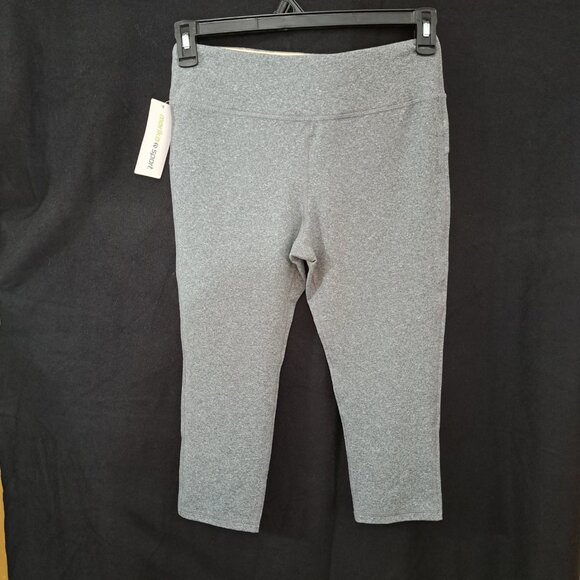 MARIKA SPORT WOMEN'S MID RISE CAPRI LEGGINGS MEDIUM 8-10, Gray/peach *NEW - Picture 1 of 13
